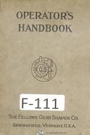 Fellows-Fellows Stub Tooth Gear Operators Handbook Manual Year (1919)-Spur Tooth Gears-01